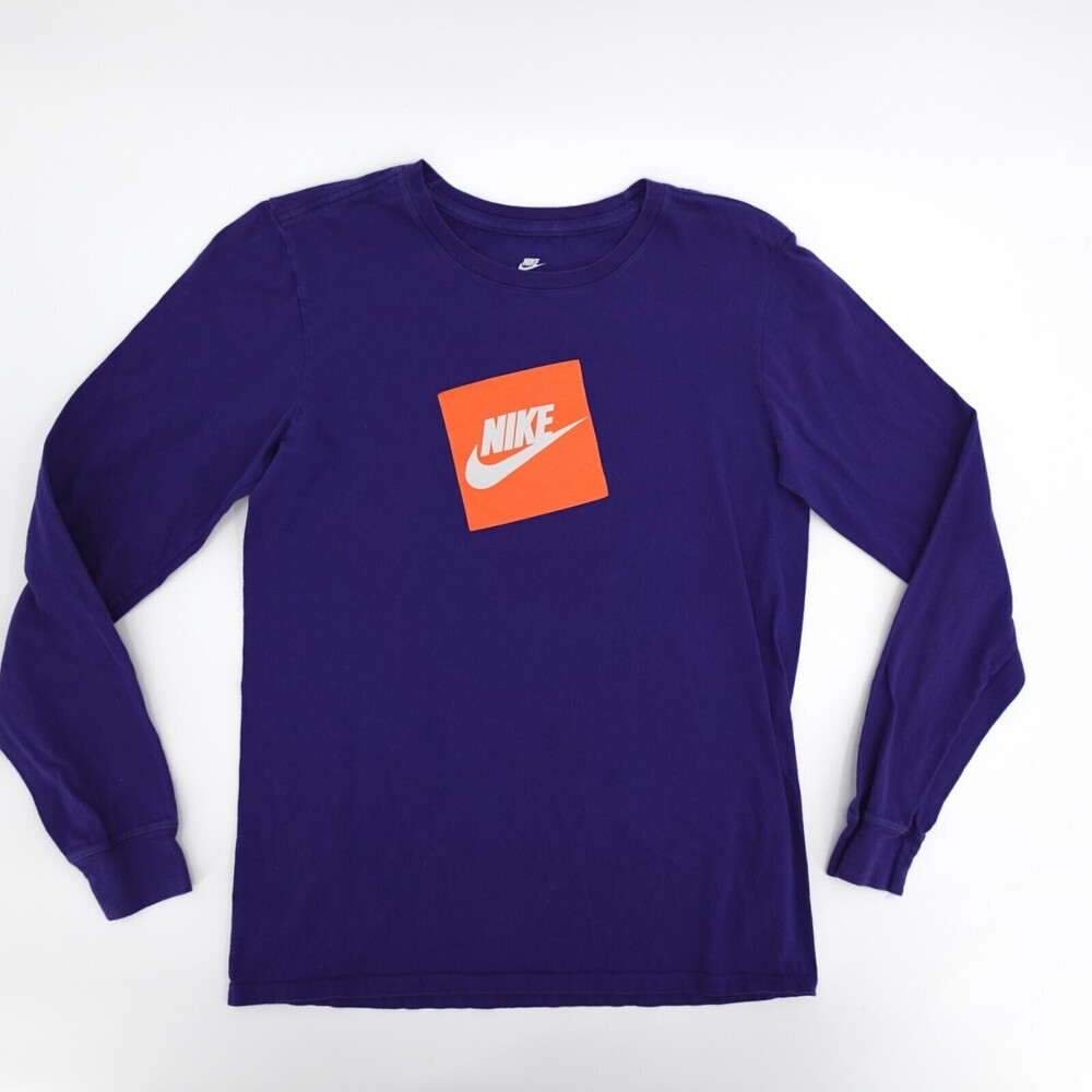 Nike Shirt Adult Small Purple T-Shirt Long Sleeve Nike tee Swoosh Just Do it